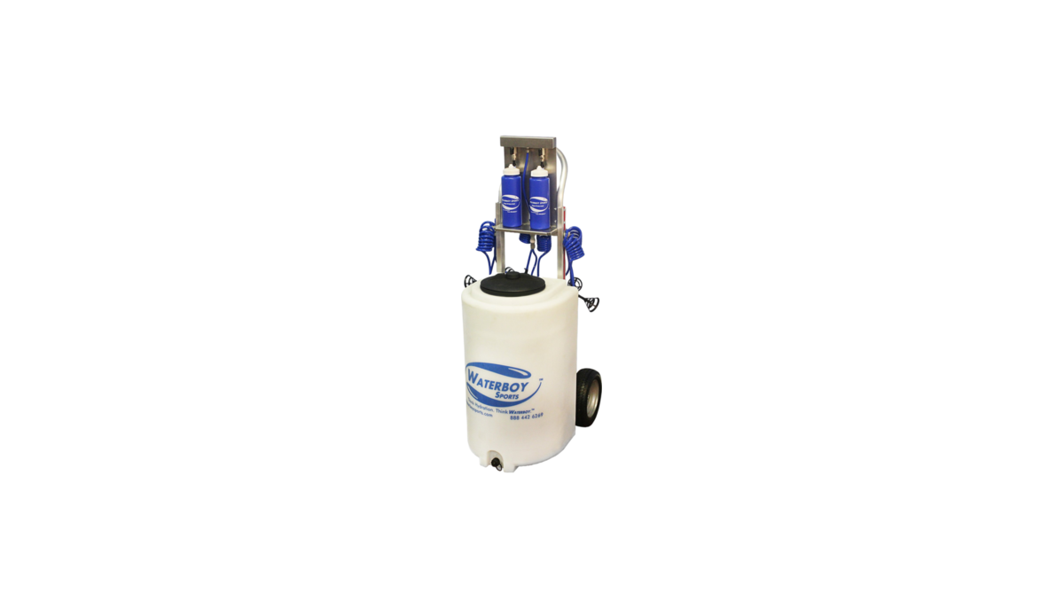 Vertical power hydration system with filling station